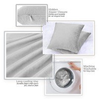 Nestl Throw Pillow Covers Cozy Velvet Decorative Light Gray Pillow Covers 20 X 20 Inches Soft Solid Couch Pillow Covers For So