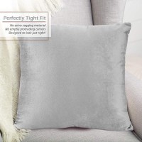 Nestl Throw Pillow Covers Cozy Velvet Decorative Light Gray Pillow Covers 20 X 20 Inches Soft Solid Couch Pillow Covers For So