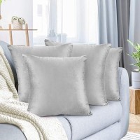 Nestl Throw Pillow Covers Cozy Velvet Decorative Outdoor Pillow Covers 20X20 Inches Soft Solid Cushion Covers For Sofa Bed An