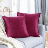 Nestl Throw Pillow Covers Cozy Velvet Decorative Pillow Cases 24 X 24 Inches Soft Solid Couch Pillow Covers For Sofa Bed And