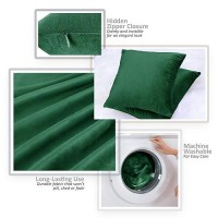 Nestl Throw Pillow Covers Cozy Velvet Decorative Green Pillow Covers 20 X 20 Inches Soft Solid Couch Pillow Covers For Sofa B