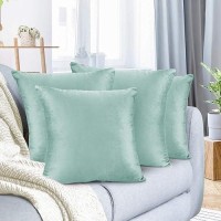 Nestl Throw Pillow Covers Cozy Velvet Decorative Outdoor Pillow Covers 18X18 Inches Soft Solid Cushion Covers For Sofa Bed An