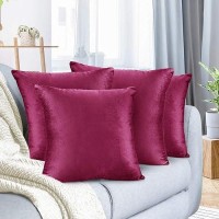 Nestl Throw Pillow Covers Cozy Velvet Decorative Pillow Cases 24X24 Inches Soft Solid Couch Pillow Covers For Sofa Bed And Ca