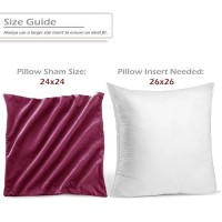 Nestl Throw Pillow Covers Cozy Velvet Decorative Pillow Cases 24X24 Inches Soft Solid Couch Pillow Covers For Sofa Bed And Ca