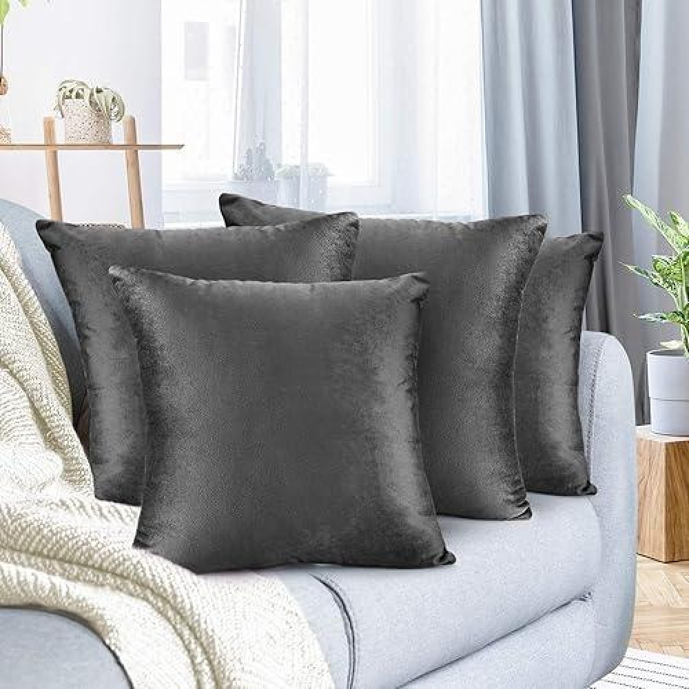 Nestl Throw Pillow Covers Cozy Velvet Decorative Outdoor Pillow Covers 20X20 Inches Soft Solid Cushion Covers For Sofa Bed An