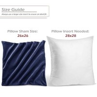 Nestl Throw Euro Pillow Covers Cozy Velvet Decorative Pillow Covers 26 X 26 Inches Soft Solid Couch Pillow Case For Sofa Bed