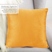 Nestl Throw Pillow Covers Cozy Velvet Decorative Orange Pillow Covers 18 X 18 Inches Soft Solid Couch Pillow Covers For Sofa