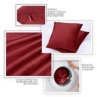 Nestl Throw Pillow Covers Cozy Velvet Decorative Red Pillow Covers 20 X 20 Inches Soft Solid Couch Pillow Covers For Sofa Bed