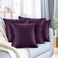 Nestl Throw Pillow Covers Cozy Velvet Decorative Autumn Pillow Covers 22 X 22 Inches Soft Solid Couch Pillow Covers For Sofa