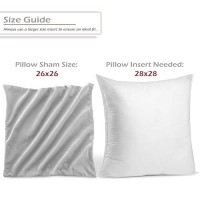 Nestl Throw Euro Pillow Covers Cozy Velvet Decorative Pillow Covers 26X26 Inches Soft Solid Couch Pillow Case For Sofa Bed An