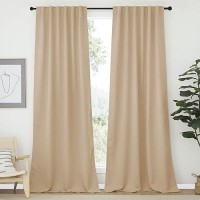 Nicetown Window Treatment Room Darkening Draperies Biscotti Beige Color 52 Width X 108 Length Room Darkening Curtains And D