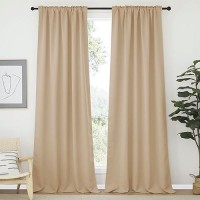 Nicetown Window Treatment Room Darkening Draperies Biscotti Beige Color 52 Width X 108 Length Room Darkening Curtains And D