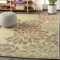 Jonathan Y Smb110A5 Zinnia Modern Floral Textured Weave Indoor Outdoor Area Rug Bohemian Coastal Easy Cleaning Bedroom Kitchen