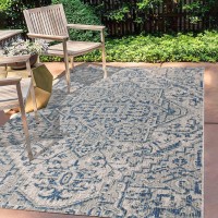 Jonathan Y Estrella Bohemian Medallion Textured Weave Indooroutdoor Navygray 4 Ft X 6 Ft Arearug Coastal Easycleaning Hig