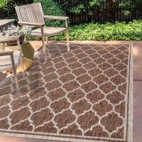 Jonathan Y Smb109B5 Trebol Moroccan Trellis Textured Weave Indoor Outdoorrug Modern Bohemian Livingroom Backyard 5 X 8 Espress