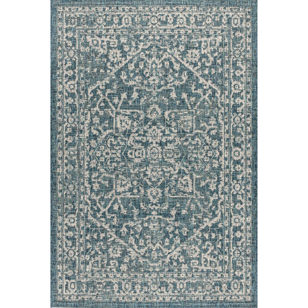 Jonathan Y Smb104B8 Malta Bohemian Medallion Textured Weave Indoor Outdoor Area Rug Coastal Traditional Transitional Easy Cl