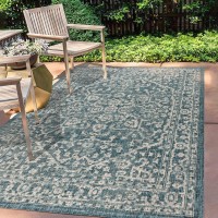 Jonathan Y Smb104B5 Malta Bohemian Medallion Textured Weave Indoor Outdoor Area Rug Coastal Traditional Transitional Easyc