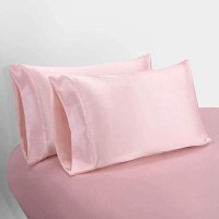 Homiest 4Pcs Satin Sheets Set Luxury Silky Satin Bedding Set With Deep Pocket 1 Fitted Sheet 1 Flat Sheet 2 Pillowcases Fu