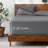 Bare Home Full Extra Long Fitted Sheet Extra Deep Pocket Fitted Sheet Premium 1800 Microfiber Ultrasoft Wrinkle Free Fu