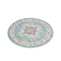 Nourison Passion Light Blue 4 X Round Area Rug Boho Traditional Easy Cleaning Non Shedding Bed Room Living Room Hallway