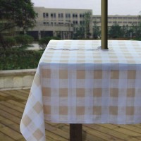 Melaluxe Spring/Summer Wrinkle-Free Waterproof Outdoor Tablecloth With Umbrella Hole And Zipper, 60 Inch Square