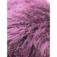 Homeroots Genuine Tibetan Lamb Front With Microsuede Backing 20 Purple Genuine Tibetan Lamb Fur Pillow With Microsuede Backing