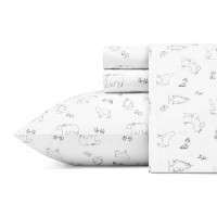 Eddie Bauer Full Sheets Cotton Percale Bedding Set Crisp Cool Home Decor Animal Tracks Full