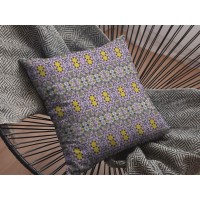 Geo Flowers Broadcloth Indoor Outdoor Zippered Pillow Purple