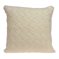 Homeroots 100 Cotton Parkland Collection Caden Transitional Beige Pillow Cover With Poly Insert