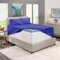 Nestl Bed Linen Set Royal Blue Deep Pocket King Size Sheets 4 Piece Set