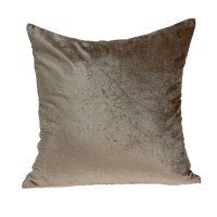 Homeroots 50 Cotton 50 Viscose Parkland Collection Druzy Transitional Taupe Solid Pillow Cover With Poly Insert