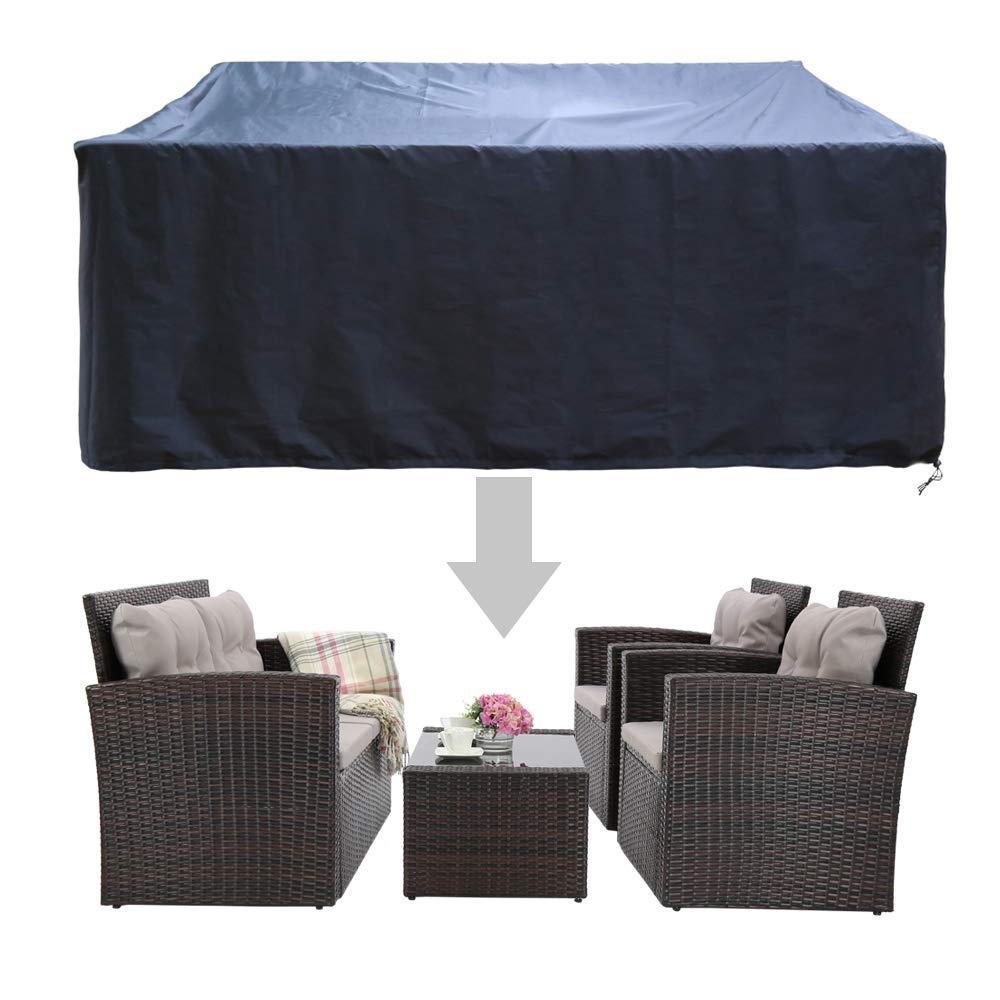 Haplife Patio Furniture Set Covers Outdoor Conversation Set Covers Sectional Garden Sofa Covers Chair Loveseat Covers Waterproof Dust Protective