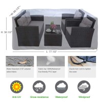 Haplife Patio Furniture Set Covers Outdoor Conversation Set Covers Sectional Garden Sofa Covers Chair Loveseat Covers Waterproof Dust Protective