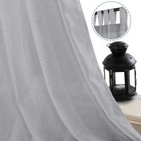 Hversailtex 2 Pack Ultra Luxurious High Woven Linen Elegant Semi Sheer Curtain Panels Light Reducing Privacy Panels Drapes Tab