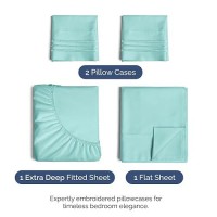 Extra Deep Pocket Queen Sheets 4 Piece Breathable Cooling Bed Sheets Hotel Luxury Bed Sheet Set Soft Wrinkle Free Com