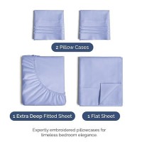 Extra Deep Pocket Queen Sheets 4 Piece Breathable Cooling Bed Sheets Hotel Luxury Bed Sheet Set Soft Wrinkle Free Com