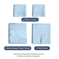 Extra Deep Pocket Cal King Sheets 4 Piece Breathable Cooling Bed Sheets Hotel Luxury Sheet Set Soft Wrinkle Free Comf