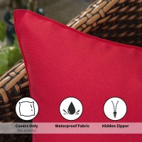 Miulee Pack Of 2 Decorative Outdoor Waterproof Pillow Covers Square Garden Christmas Cushion Sham Throw Pillowcase Shell For Spr