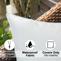 Miulee Pack Of 2 Decorative Outdoor Waterproof Pillow Covers Square Garden Christmas Cushion Sham Throw Pillowcase Shell For Spr