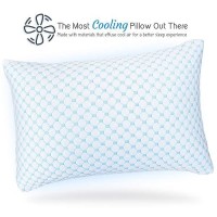 Nestl Cooling Pillow  Shredded Memory Foam Pillows Queen Size Set Of 2  Gel Infused Cool Pillow  Adjustable Cooling Pillows For Sleeping  Breathable Queen Pillows  Washable Removable Bed Pillow Cover