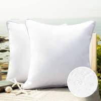 Phantoscope Pack Of 2 Outdoor Waterproof Solid Throw Decorative Pillow Cover Decorative Square Outdoor Pillows Cushion Case Pati