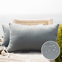 Phantoscope Pack Of 2 Outdoor Waterproof Solid Throw Decorative Pillow Cover Decorative Square Outdoor Pillows Cushion Case Pati