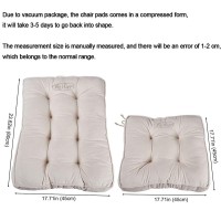 Big Hippo Rocking Chair Cushions Set, Rocking Chair Pads With Ties Soft Thicken Seat Pads Cushion Pillow For Indoor, Office, Home, Rocking Chairs (Beige)
