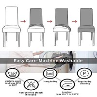 Grey Dining Room Chair Covers Stretch Removable Washable Chairs Protector Seat Cover For Bar Kitchen Banquet Party Wedding (6, Btc04)