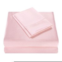 Homiest 4Pcs Satin Sheets Set Luxury Silky Satin Bedding Set With Deep Pocket 1 Fitted Sheet 1 Flat Sheet 2 Pillowcases Ki