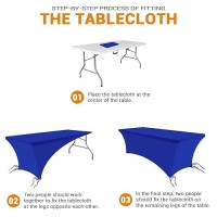 Eurmax Usa Rectangular Fitted Spandex Table Covers 5Ft Tablecloth Wedding Event Patio Table Decorations Stretch Table Cover For 5Ft Folding Table (Royal Blue 2 Pack)