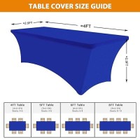 Eurmax Usa Rectangular Fitted Spandex Table Covers 5Ft Tablecloth Wedding Event Patio Table Decorations Stretch Table Cover For 5Ft Folding Table (Royal Blue 2 Pack)