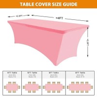 Eurmax Usa Rectangular Fitted Spandex Table Covers 4Ft Tablecloth Wedding Event Patio Table Decorations Stretch Table Cover For 4Ft Folding Table (Hot Pink 2 Pack)