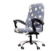 Womaco Printed Office Chair Covers, Stretch Computer Chair Cover Universal Boss Chair Covers Modern Simplism Style High Back Chair Slipcover - Yellow Flower, Large