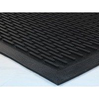 Indoor/Outdoor Hose-Wash Ribbed Design Non-Slip Rubber 3X5 Modern Area Rug For Living Room  Bedroom  Dining Room  Office  35